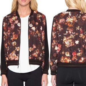 willow & clay fall floral bomber jacket